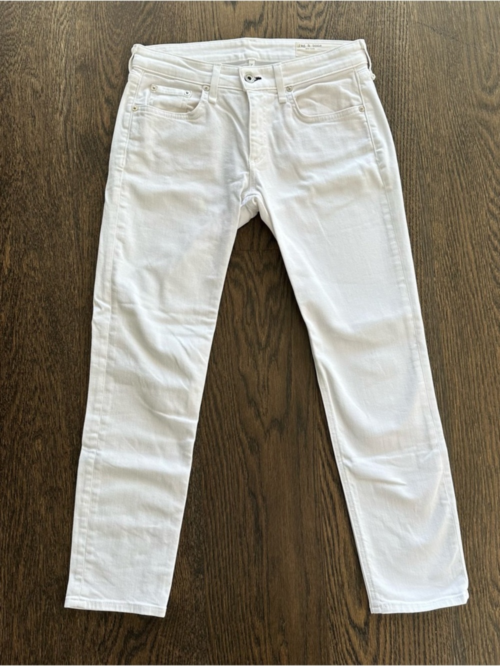 rag & bone Dre Low-Rise Slim Boyfriend Jean - White - Size 24